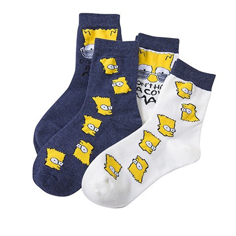 Set 04 đôi tất unisex cổ cao hoạt hình Simpson phong cách TN90