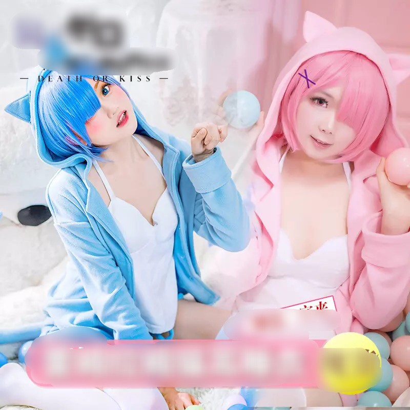 Set cosplay Rem Ram ver đồ ngủ