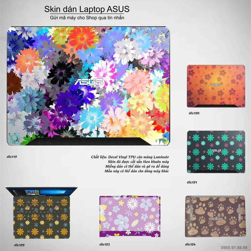 Skin dán Laptop Asus in hình Hoa văn sticker _nhiều mẫu 20 (inbox mã máy cho Shop)