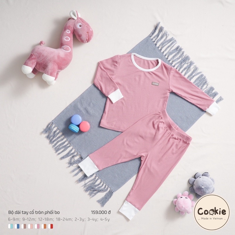COOKIE -Bộ dài tay cổ tròn phối bo cho bé trai /bé gái