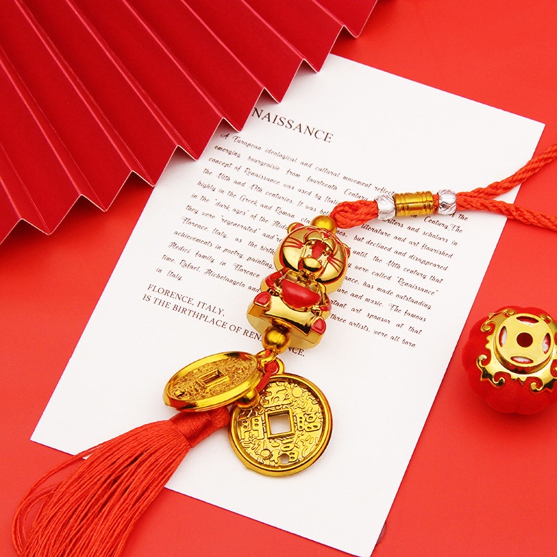 Móc Khóa Hình Hổ Hoạt Hình May Mắn Trang Trí Nội Thất Xe Hơi