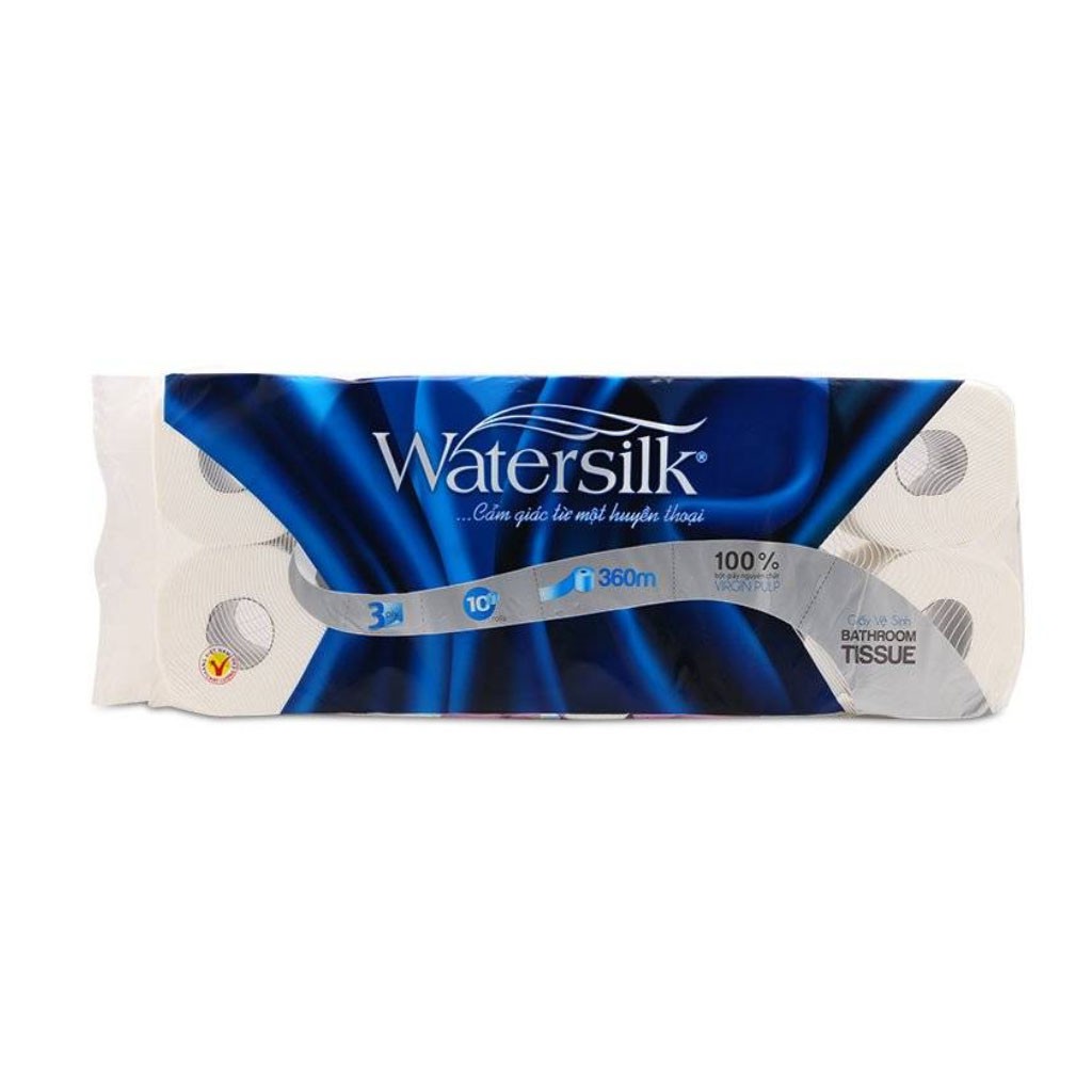 Giấy Vệ Sinh 3 Lớp Watersilk Bịch 10 Cuộn