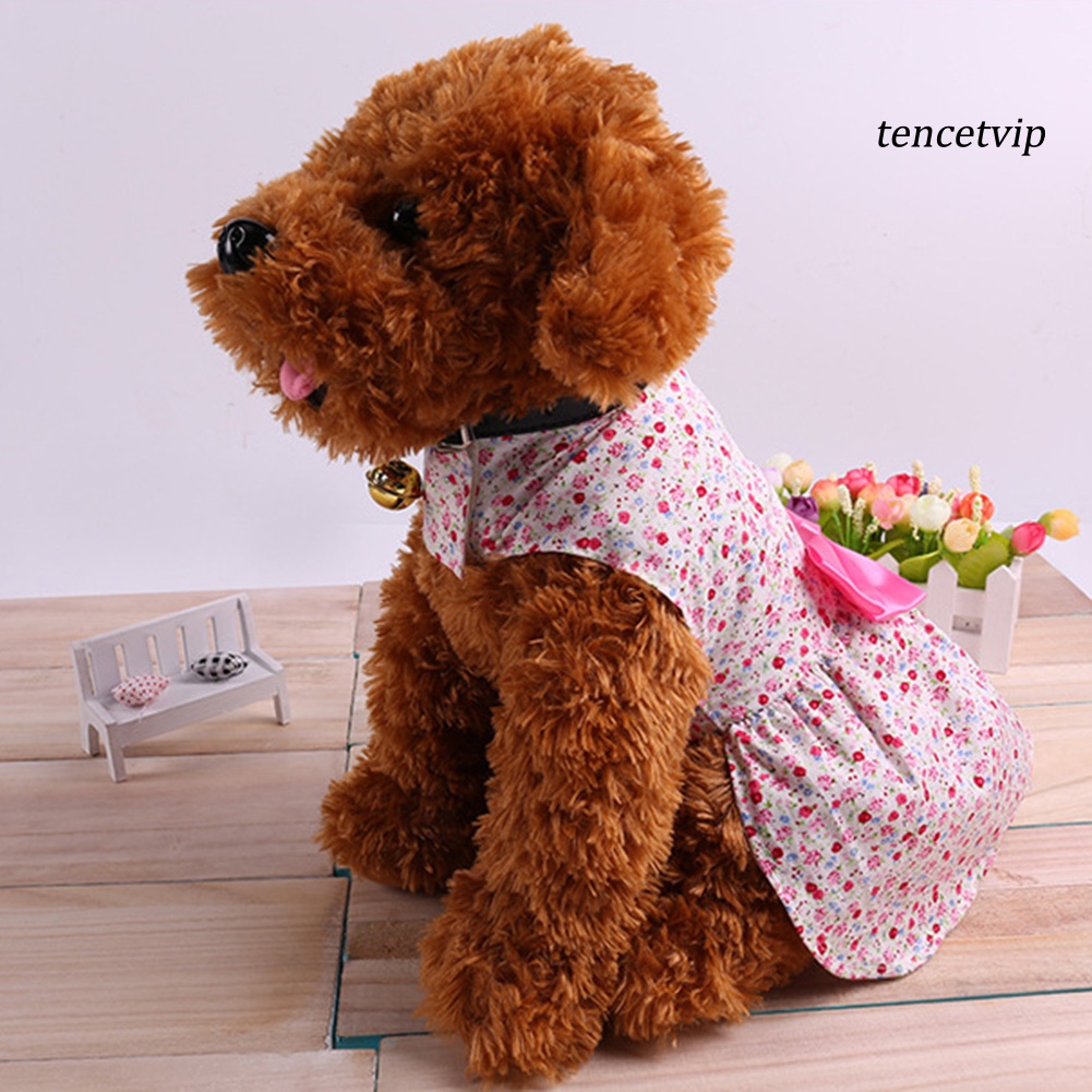 Đầm Mềm Mại In Hoa Đính Nơ Thời Trang Mùa Hè Cho Cún Cưng