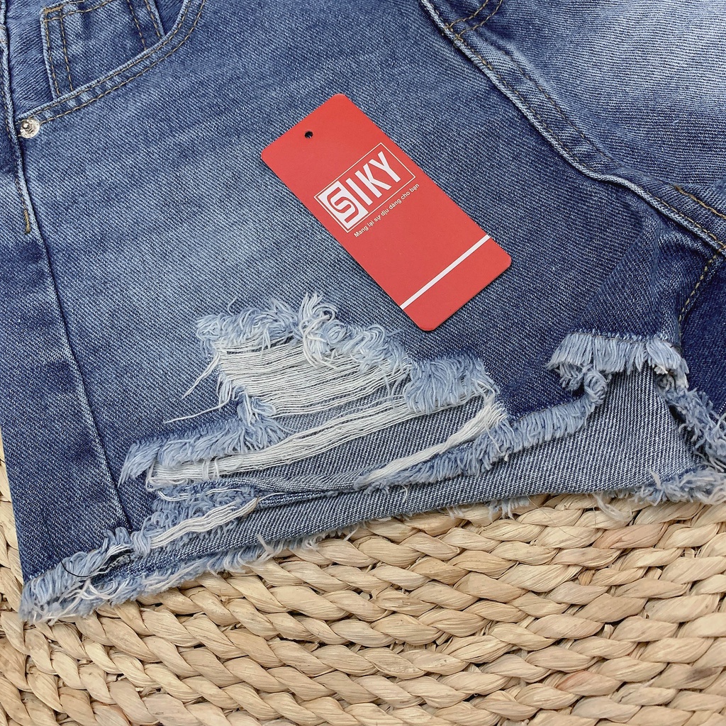 Quần short jean rách cạp cao - SJ09