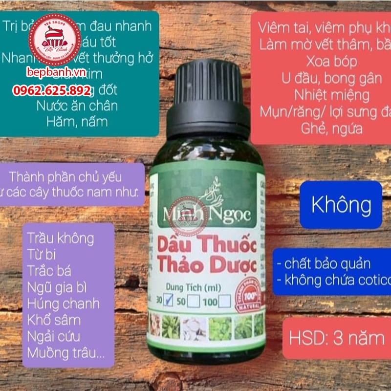 Dầu thuôc thao dược Minh Ngọc - Cầm mau, giam bầm tím