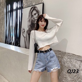 Quần Đùi Jeans Nữ Rách Hai Bên QJ23S