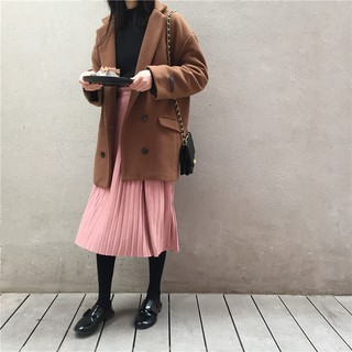 (ORDER) Váy midi xếp li trơn