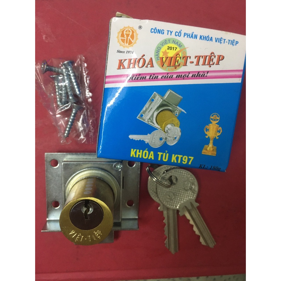 Ổ Khoá tủ gỗ Việt Tiệp bằng đồng chuyên dùng để khoá tủ gỗ, thiết kế nhỏ gọn, bền đẹp , an toàn - HÀ