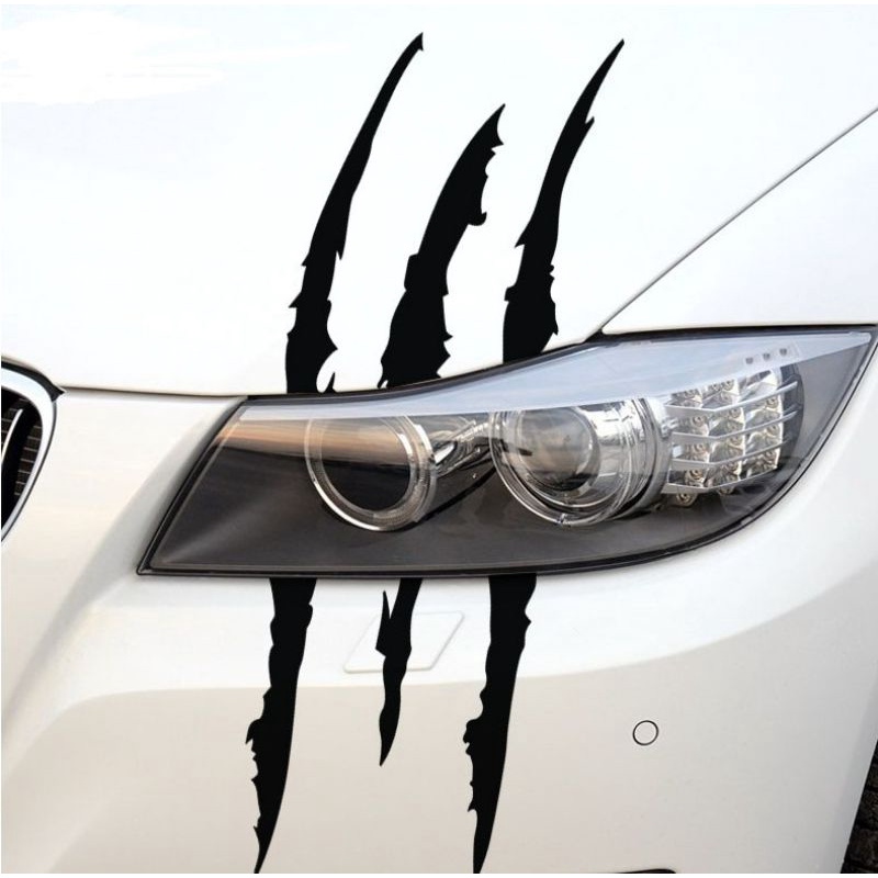 Decal dán trang trí đèn pha xe hơi ô tô, họa tiết vết sọc móng vuốt