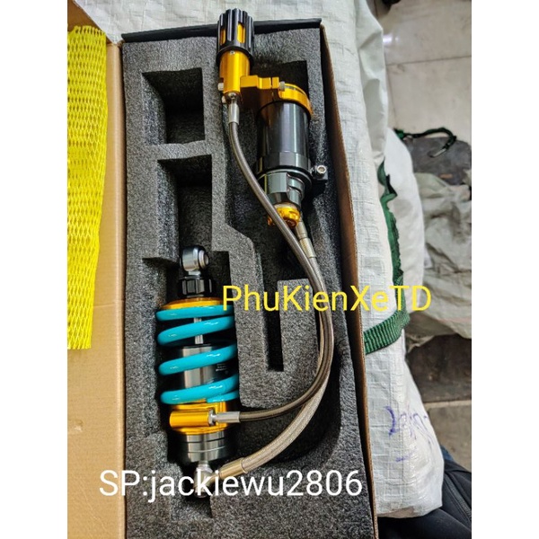 Phuộc Nitron lông đền vàng 2 bình dầu xoay 360 độ gắn exciter 10 11 135 150 155