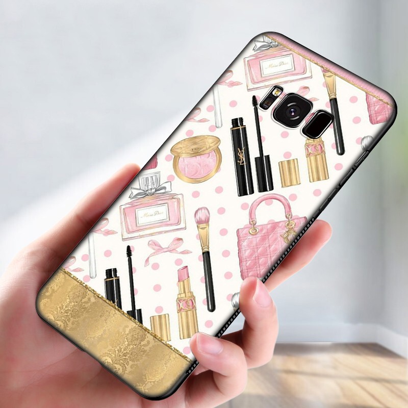 Samsung Galaxy J2 J4 J5 J6 Plus J7 J8 Prime Core Pro J4+ J6+ J730 2018 Casing Soft Case 77LU Love Pink Makeup Pattern mobile phone case