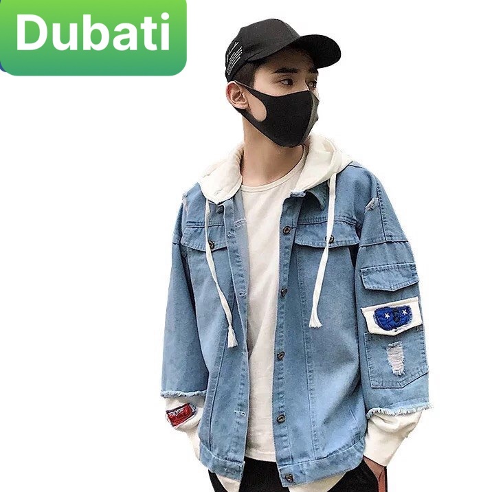 ÁO BÒ KHOÁC JEAN NAM NỮ PHỐI NÓN NỈ BASIC THỜI TRANG CAO CẤP PHONG CÁCH HÀN QUỐC- DUBATI FASHION