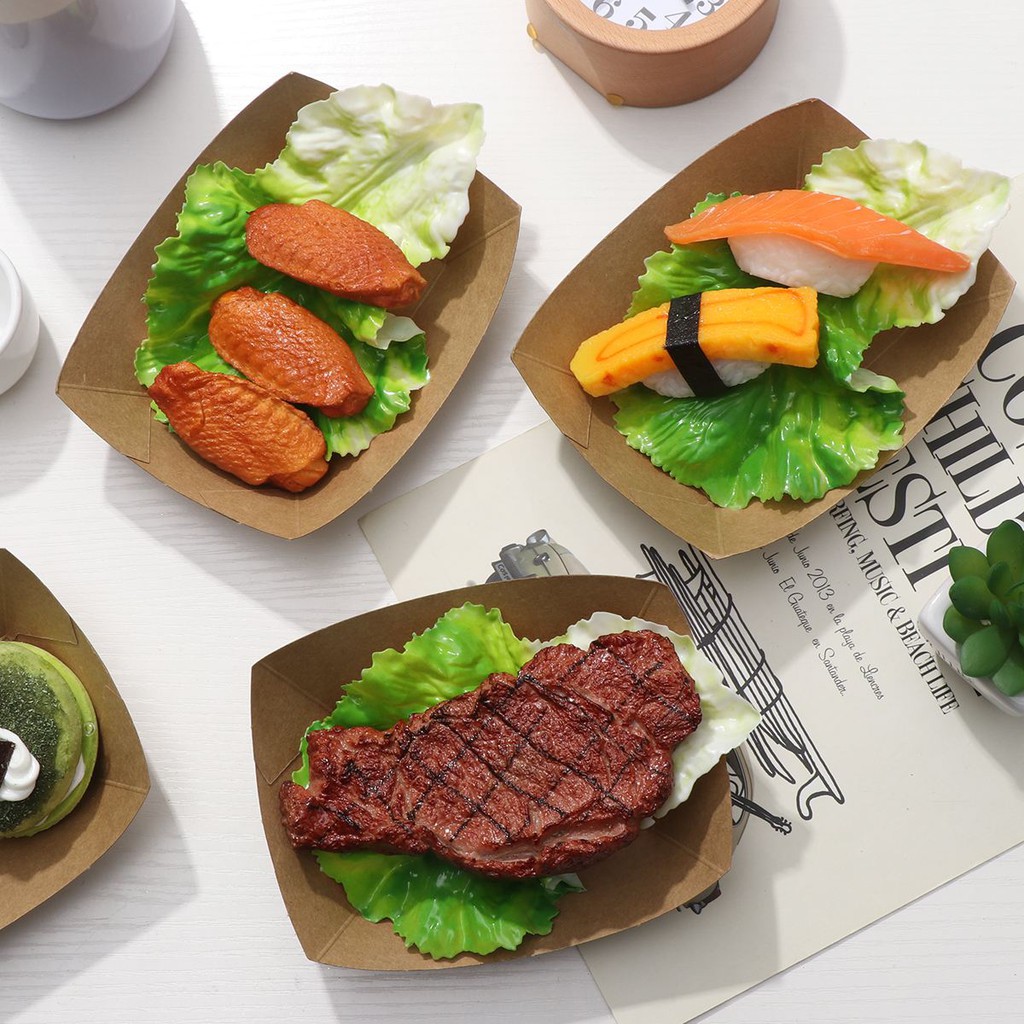 100 Khay giấy xuồng S05 đựng cá viên, khoai tây, fastfood ( đỉnh 22*16, cao 5.5cm đáy 14*8.5 )