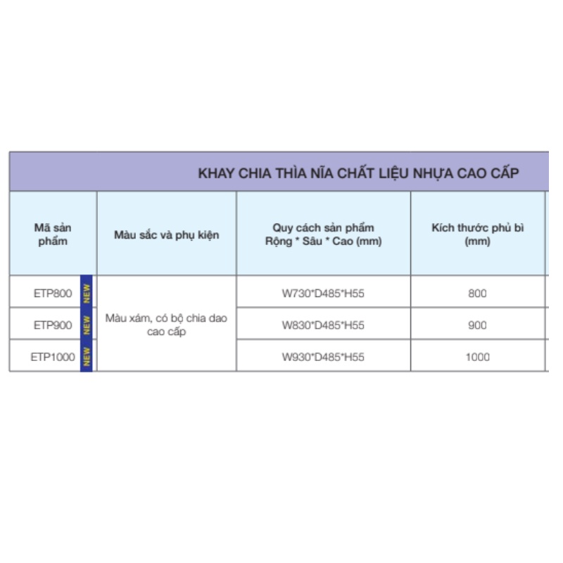 Khay Chia Thìa Nĩa Eurogold Dòng ETP - Nhựa Cao Cấp - Hàng Chính Hãng