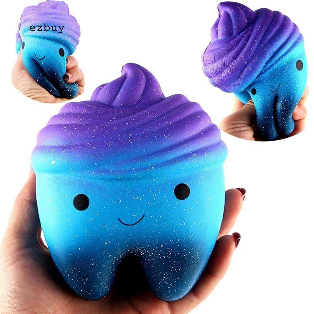 【EY】Cute Colorful Tooth Squishy Slow Rising Squeeze Stress Reliever Toy Kid Gift ETool Set