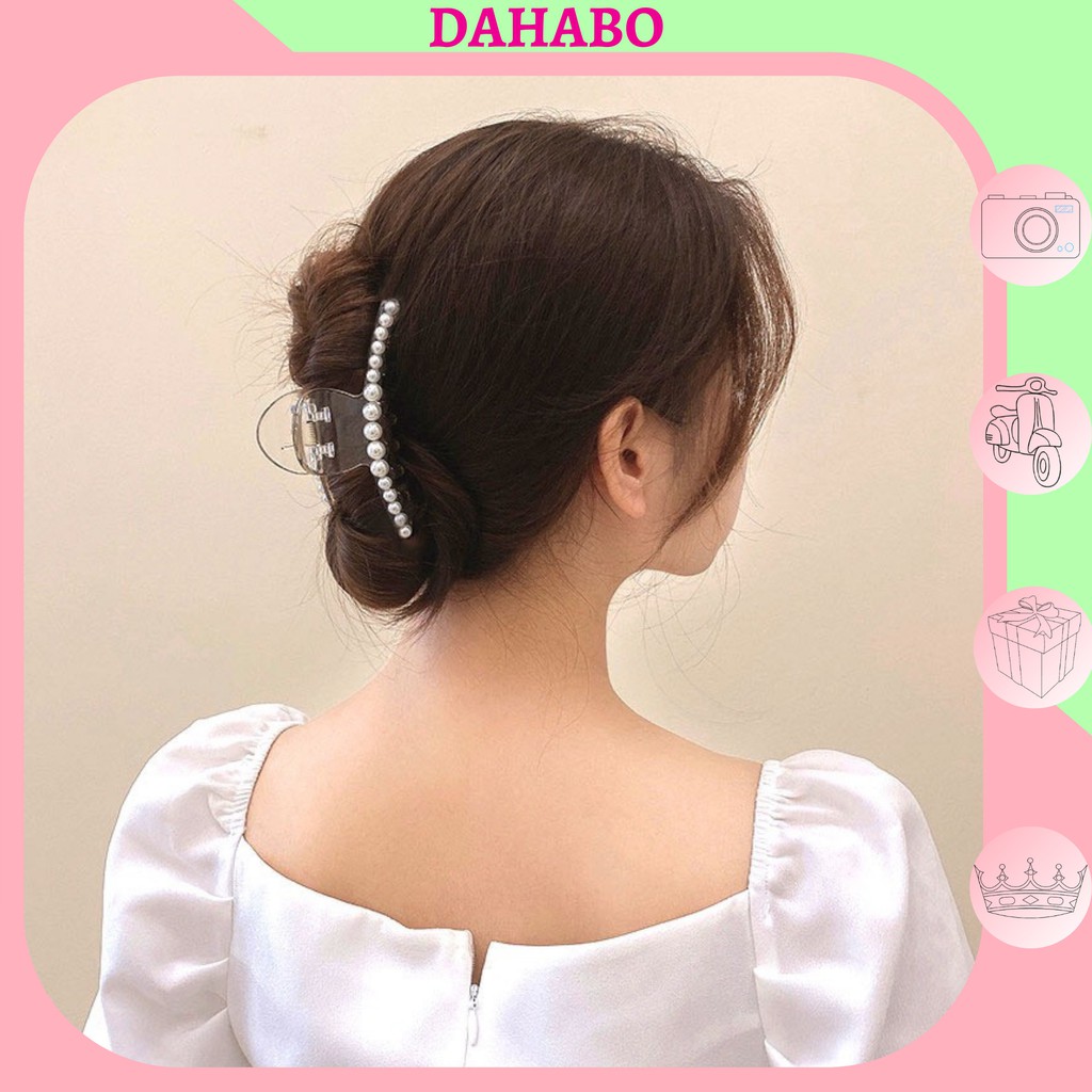 Kẹp Tóc Đính Ngọc Nhân Tạo Thanh Lịch Phong Cách Hàn Quốc DAHABOO KT09