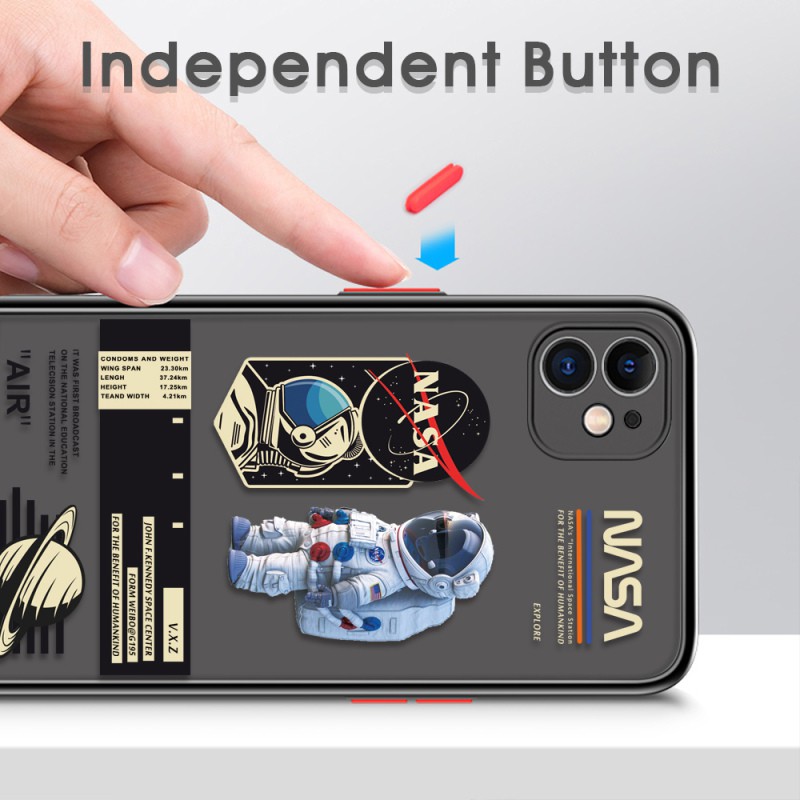 Ốp điện thoại cứng mặt nhám in hình phi hành gia NASA bảo vệ ống kính máy ảnh cho Realme 5 Pro 5 5s 5i 6i J0Kl