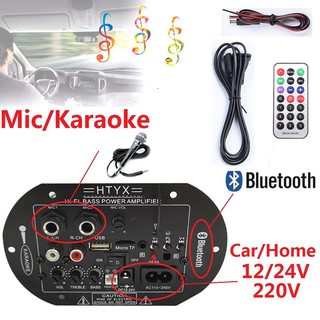 【Có hàng sẵn】 12-24v + 220v Bluetooth+Karaoke Mạch Loa Di độ HTYX Mạch loa kéo Âm Ly Bluetooth HiFi Bass , Mạch Loa Crow