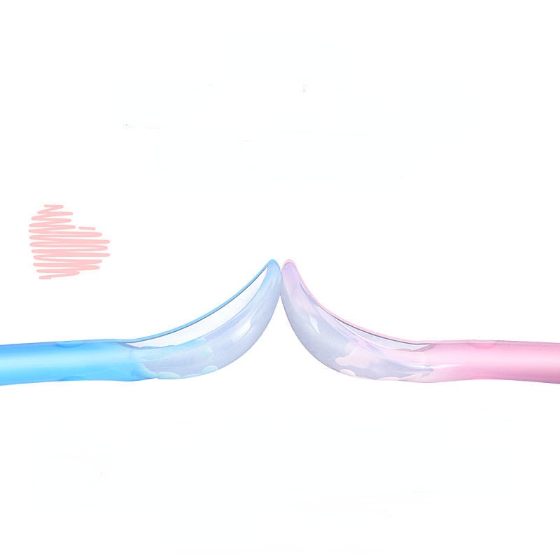 Bộ Muỗng Ăn Dặm Bằng Silicon Mềm Cảm Biến Nhiệt Độ Dành Cho Bé Sơ Sinh Màu Sắc