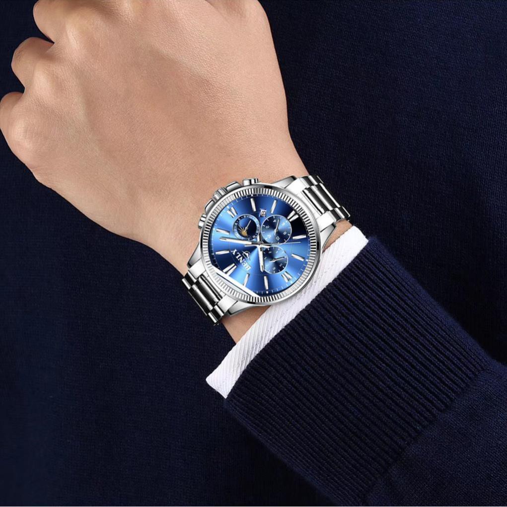 (Siêu phẩm) Đồng hồ Nam BENLY 9909 Anh Quốc - Lịch mặt Trăng Đẳng cấp [HÀNG XỊN] | BigBuy360 - bigbuy360.vn