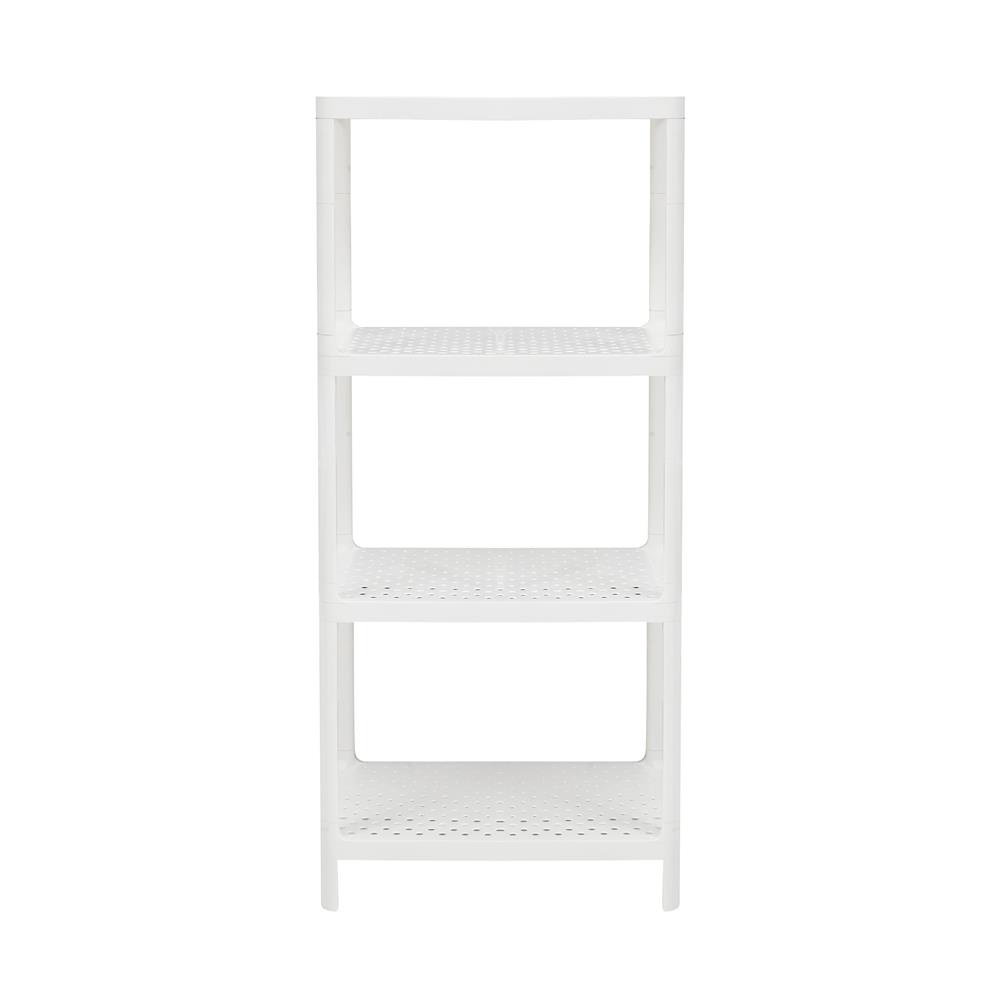 HomeBase STACKO kệ nhựa 4 tầng MONO Thái Lan W50xH116.1xD30cm màu trắng