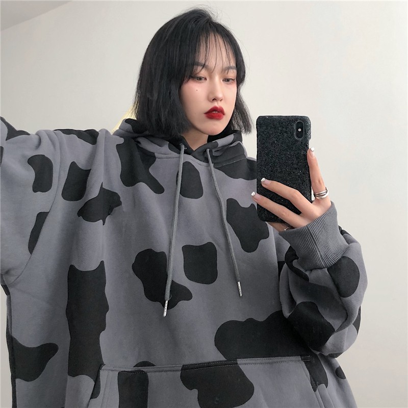 Áo hoodie bò sữa nữ form rộng dài vải nỉ chất đẹp giá rẻ hàng quảng châu BST áo thu đông unisex Ulzzang 2020