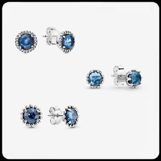 Blue Series Crystals Stud Earrings Sterling Silver