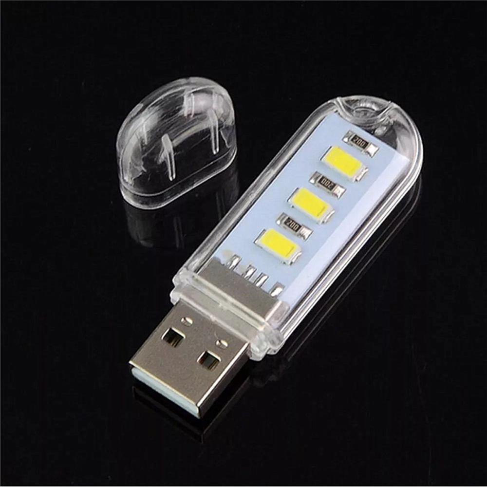 HARRIETT Đèn LED USB Mini 3 Bóng 5V Ánh Sáng Trắng Ấm Đa Ứng Dụng Cho Notebook