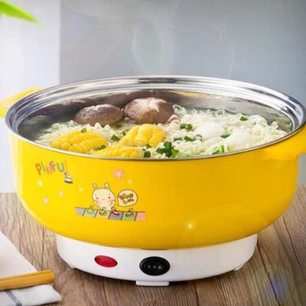 NỒI LẨU ĐIỆN ĐA NĂNG BẰNG INOX 304 KHÔNG GỈ CAO CẤP NẤU LẨU NẤU MÌ SIÊU TỐC - CA NẤU MÌ LUỘC TRỨNG CHIÊN XÀO