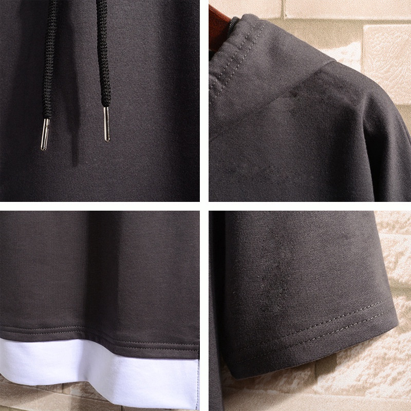 Áo Hoodie Ngắn Tay Phong Cách Hàn Quốc Thời Trang Mùa Hè Mới Dành Cho Nam