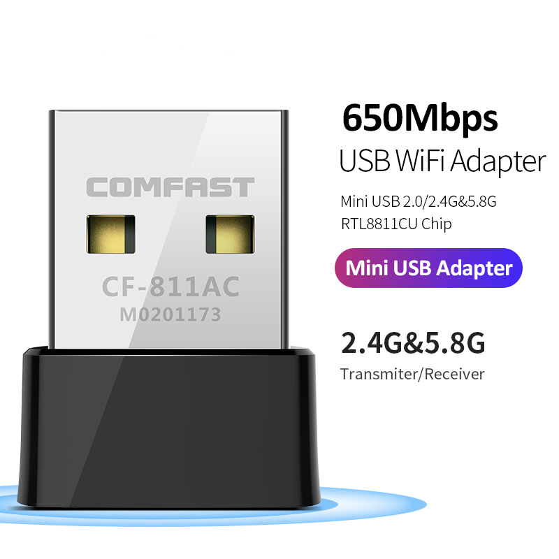 Ăng Ten Wifi Không Dây 650mbps 2.4g &amp; 5g Rtl8811 Băng Tần Kép 802.11ac Cho Desktop Cf-811ac