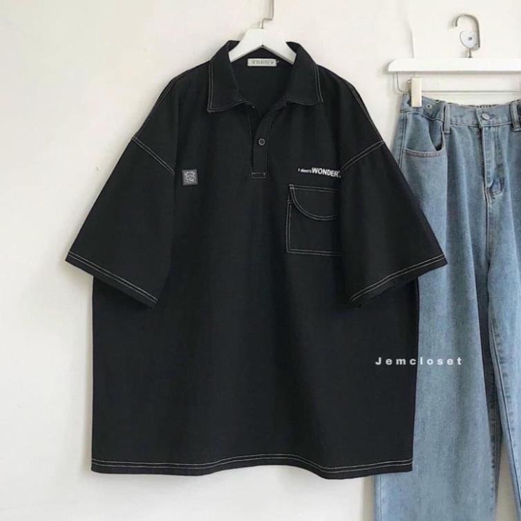 Áo BẦU Polo Unisex Chỉ Nổi Hot Hit From Rộng Chất Cotton mềm mát mịn