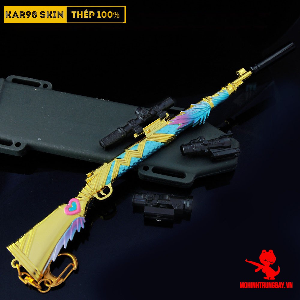 Mô Hình PUBG Kar98 Skin Rồng Biển Tặng Kèm 3 Scope Và Kệ Trưng Bày 19cm