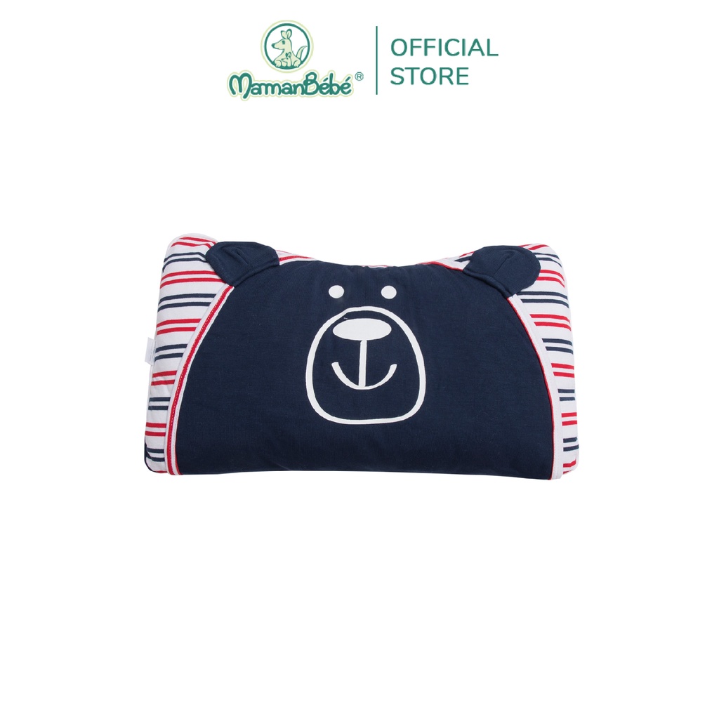 Gối sơ sinh nhân đôi vỏ gối La Pomme Baby Bear - Kẻ xanh/ Kẻ tím than/Kẻ đỏ