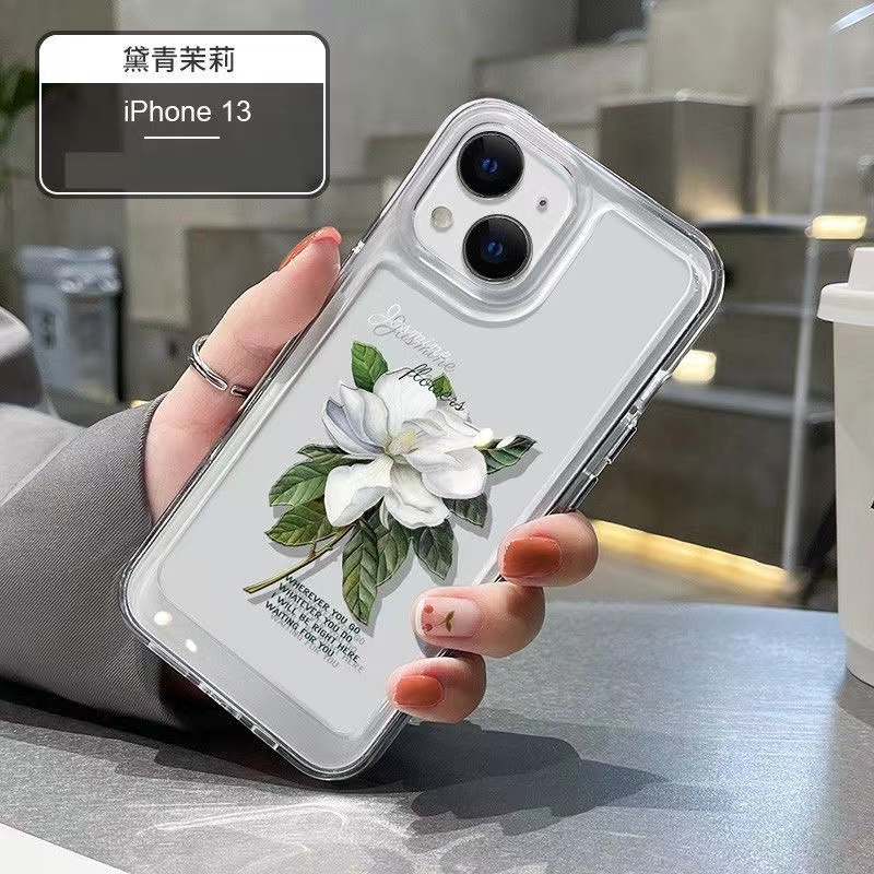 Ốp Điện Thoại Trong Suốt Hình Hoa Nhài Không Gian Cho iphone 11 13 7 8 Plus 12 13Pro Max X XS Max 7 8 SE 2020