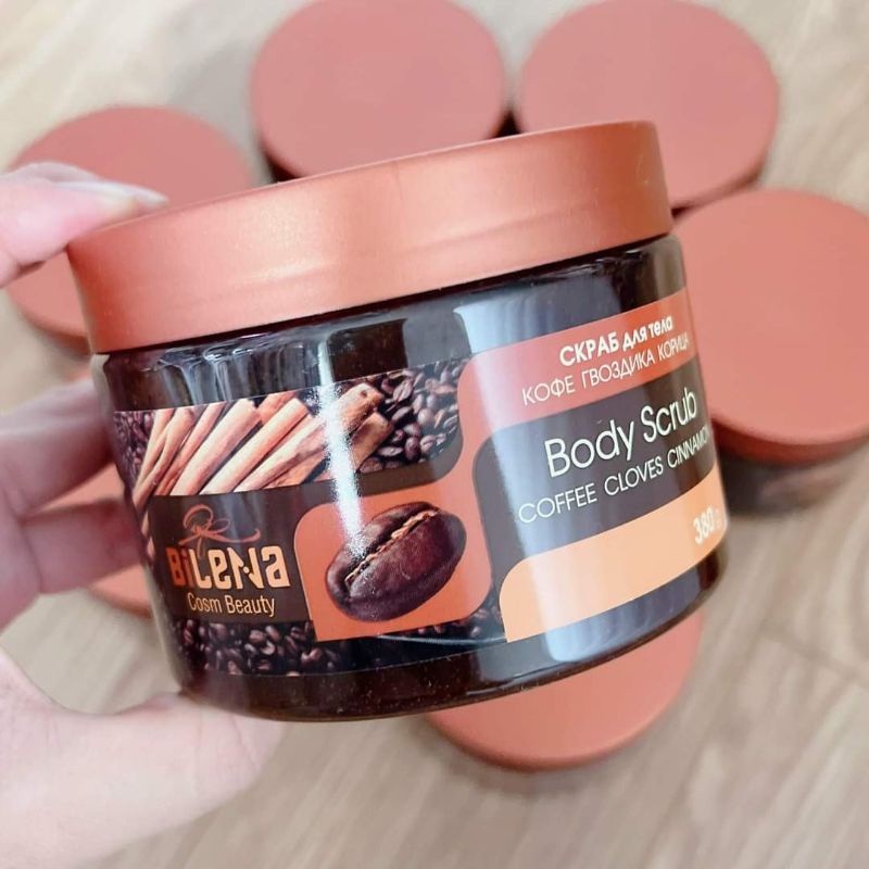 Tẩy da chết quế hồi và cafe Nga hộp 380g,kem tẩy tế bào da chết body toàn thân