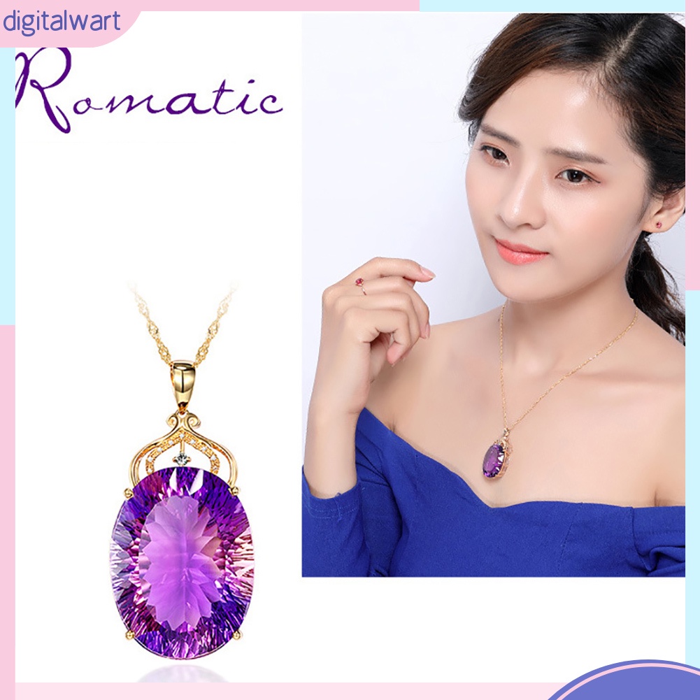 Dây chuyền dài đính đá hình Oval thời trang cho nữ