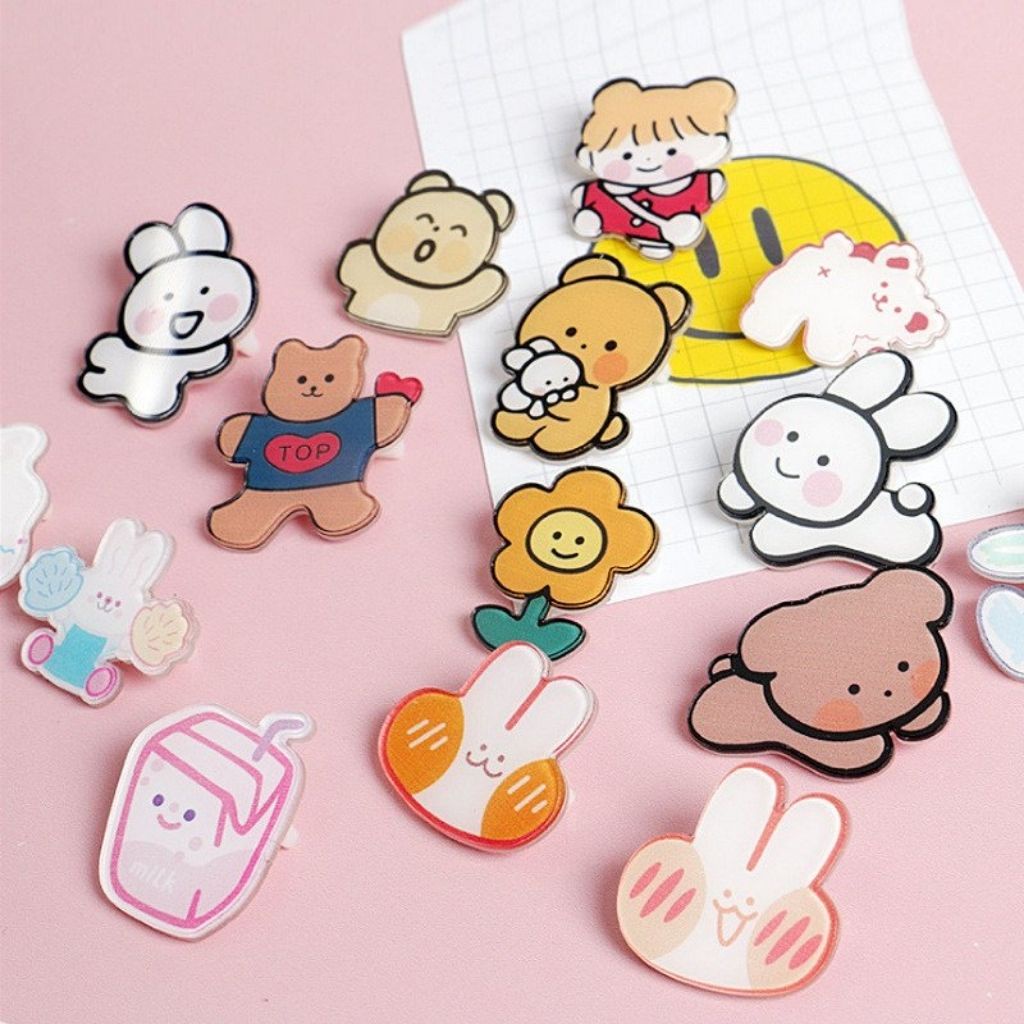 Sticker cute pin cài áo phụ kiện trang trí balo túi xách Duyên Balo MK08