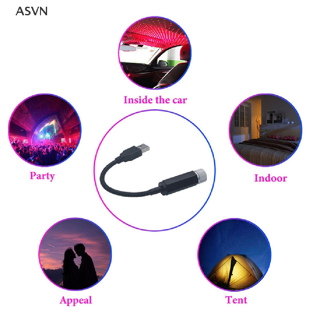 Asvn❤ Đèn LED Chiếu Bầu Trời Sao Galaxy 5V Kết Nối USB