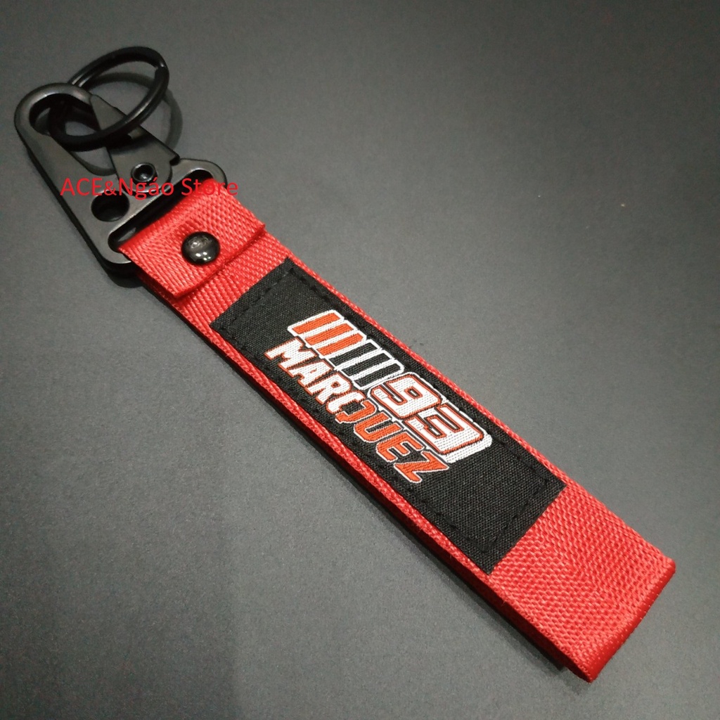 Móc chìa khóa vải hình thêu kawasaki monter marque 16x2.5 cm