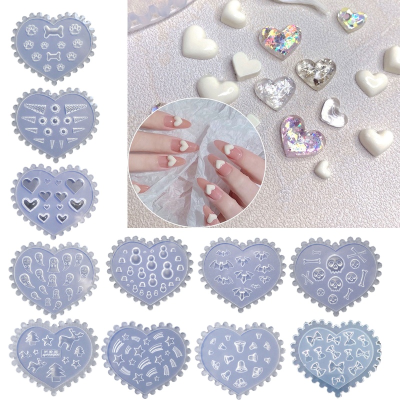 Khuôn Silicone Tạo Hình Xương Đầu Lâu Kích Thước Mini Trang Trí Móng Tay