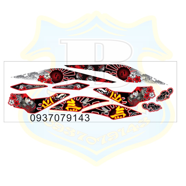 ( Quí khách vui lòng mang ra tiệm cho thợ dán ) Tem sonic 150 samurai