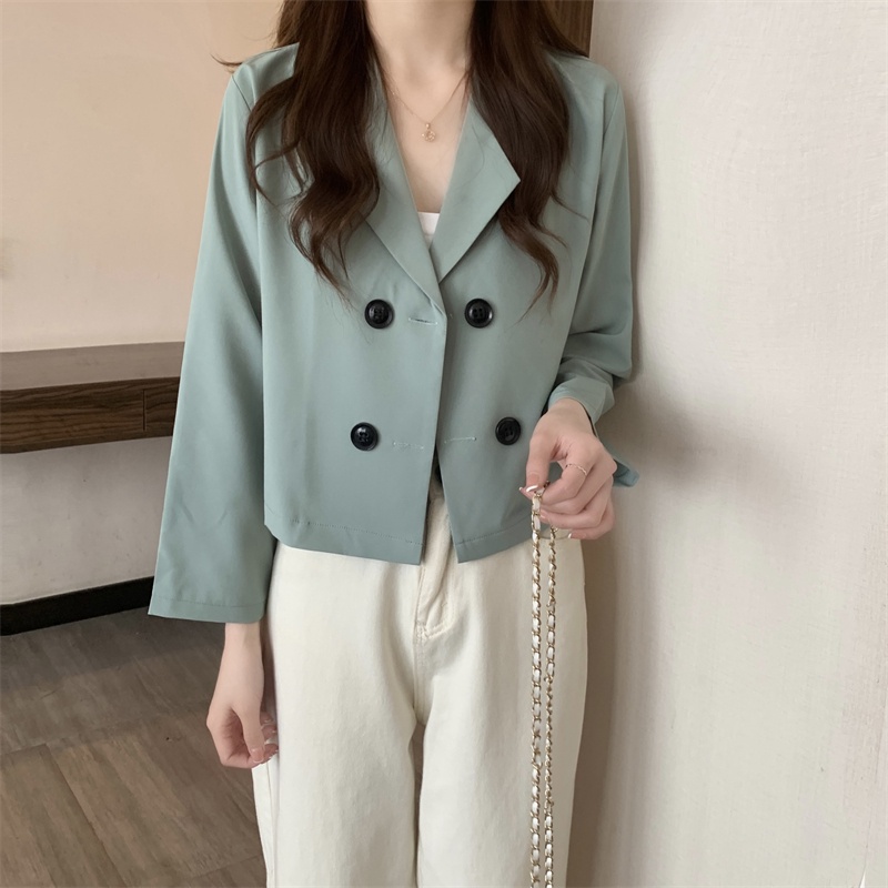 Áo khoác blazer SUXI tay dài màu sắc thanh lịch dành cho nữ