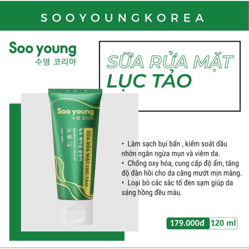 Sữa rửa mặt lục tảo Soo Young