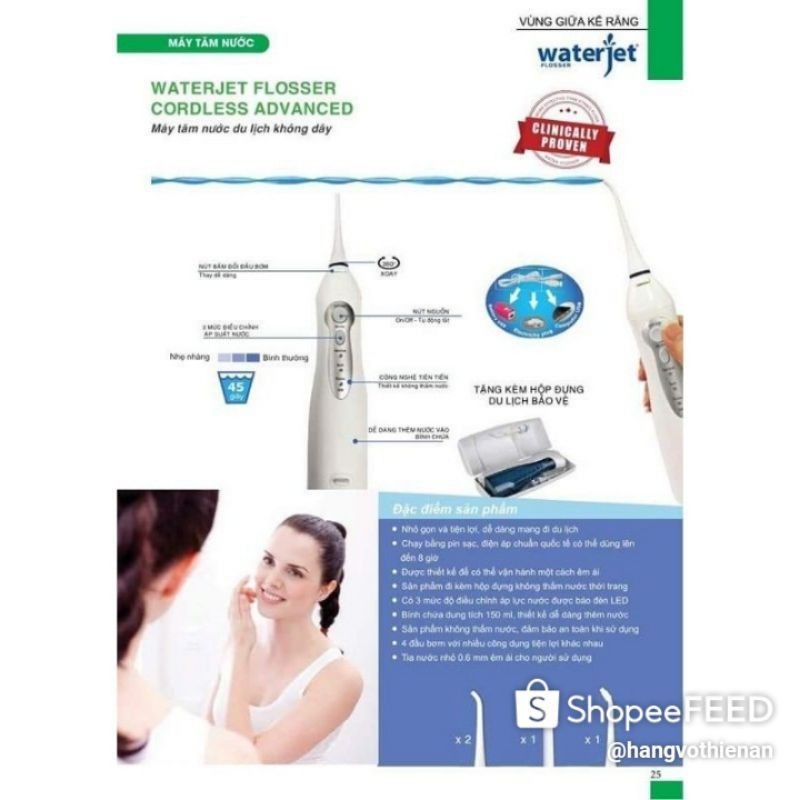 Máy tăm nước Waterjet Advance - Máy tăm nước du lịch- - Bảo hành 1 năm
