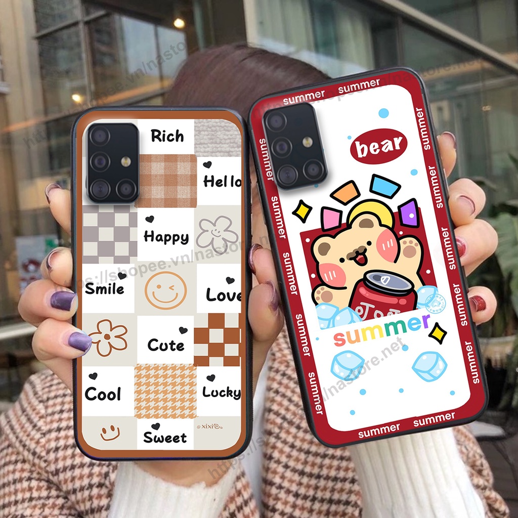 Ốp lưng Samsung A31 / A51 / A71 trái tim mặt cười, gấu cute thể thao cá tính