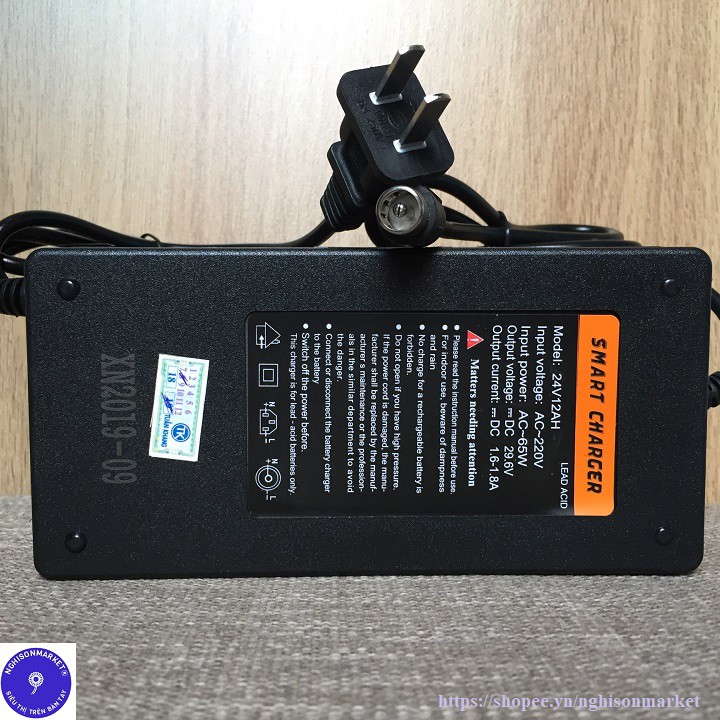 Sạc xe đạp điện 24v sạc 2 bình Ắc qui giắc Tròn hoặc Vuông