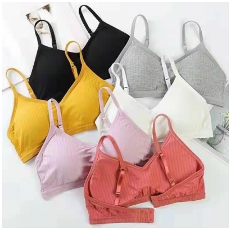 hot*Áo bra gân tăm cài sau nhiều màu trẻ trung #833