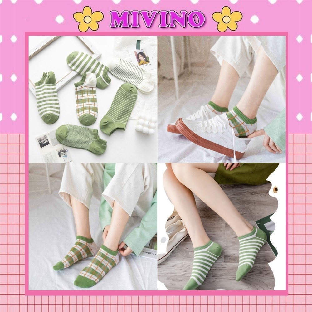 Vớ nữ cổ ngắn Mivino tất nữ cổ ngắn phong cách xanh trẻ trung TN63
