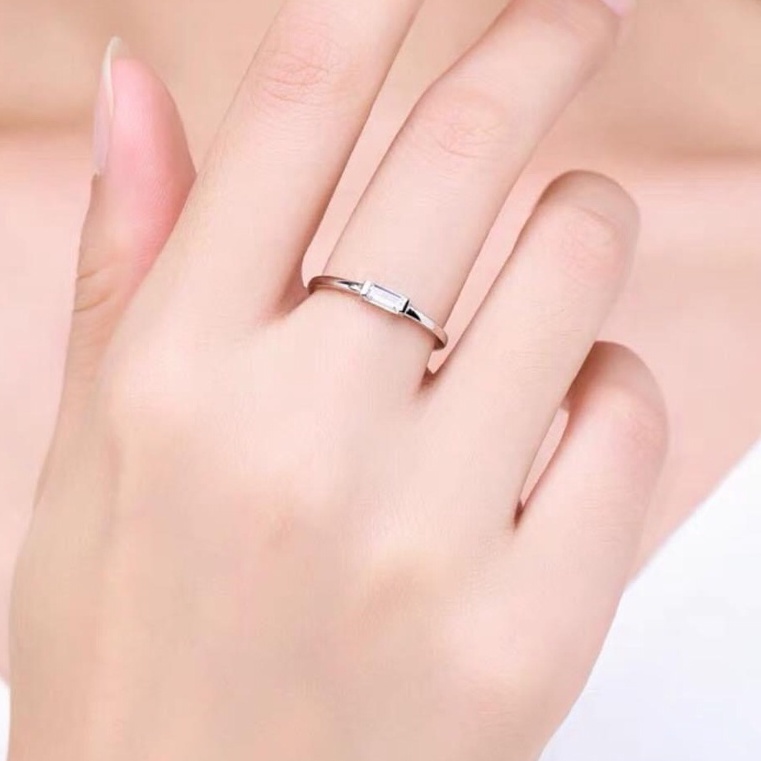 Nhẫn đã chữ nhật, nhẫn nữ bạc ta